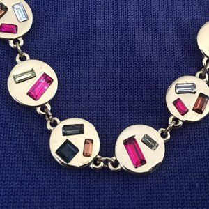 NWT Kensie Faux Gem & Gold-Tone Necklace, Contemporary, 11" L+ 3" Extender